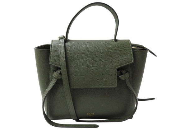 sac a main celine belt mini 189103 cuir graine kaki