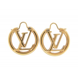 BOUCLES D'OREILLES LOUIS VUITTON CREOLES LOUISE PM M00396 METAL EARRING 420€
