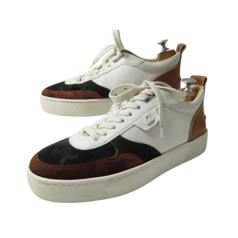 CHAUSSURES CHRISTIAN LOUBOUTIN BASKETS HAPPYRUI 41.5 SNEAKERS EN CUIR SHOES 850€