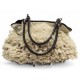 SAC A MAIN FENDI 8BH186 CHEF MOUTON GM BRELOQUES STRASS CREME HAND BAG 4800€