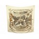 FOULARD HERMES TERRES PRECIEUSES ANNIE FAIVRE CARRE 90 EN SOIE BEIGE SCARF 530€