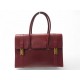 VINTAGE SAC A MAIN HERMES DRAG CUIR GRAINE ROUGE BORDEAUX 1970'S LEATHER HANDBAG