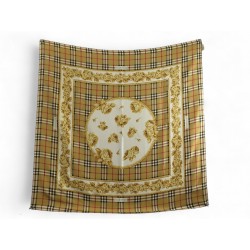 NEUF FOULARD BURBERRY EN SOIE CHECK TARTAN CARRE 90 CM + BOITE SCARF NEW 490€