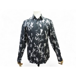NEUF CHEMISE LOUIS VUITTON FEUILLES MONOGRAM S 46 EN SOIE VERTE SILK SKIRT 1800€