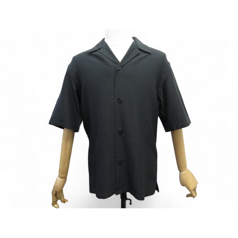 NEUF CHEMISE LOUIS VUITTON MONOGRAM JACQUARD NOIR S 46 SOIE ET COTON SKIRT 1300€