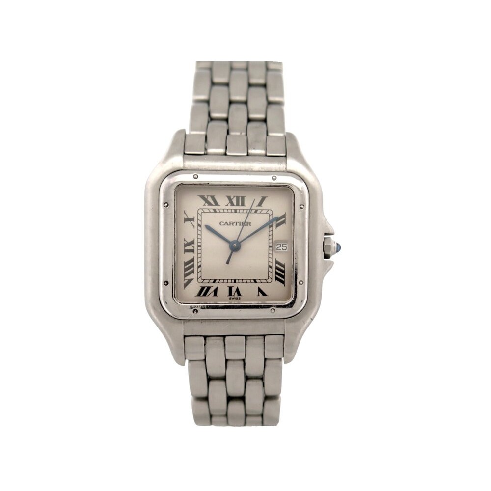 MONTRE CARTIER PANTHERE GM 130000C QUARTZ 41 MM ACIER STEEL WATCH +BOITE 6550€