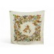 FOULARD HERMES L'INTRUS A. DE JACQUELOT CARRE 90 EN SOIE BEIGE SILK SCARF 530€