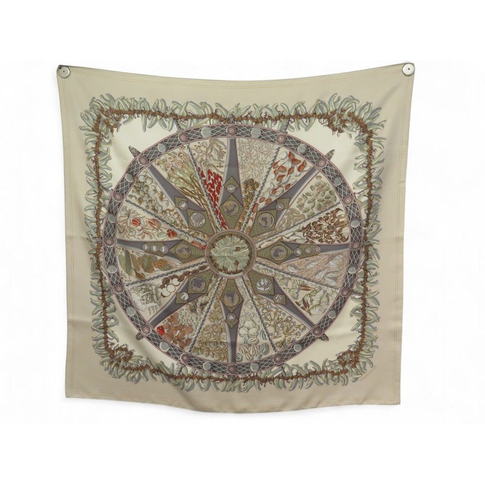 FOULARD HERMES AUX PAYS DES EPICES ANNIE FAIVRE CARRE 90 EN SOIE SILK SCARF 530€