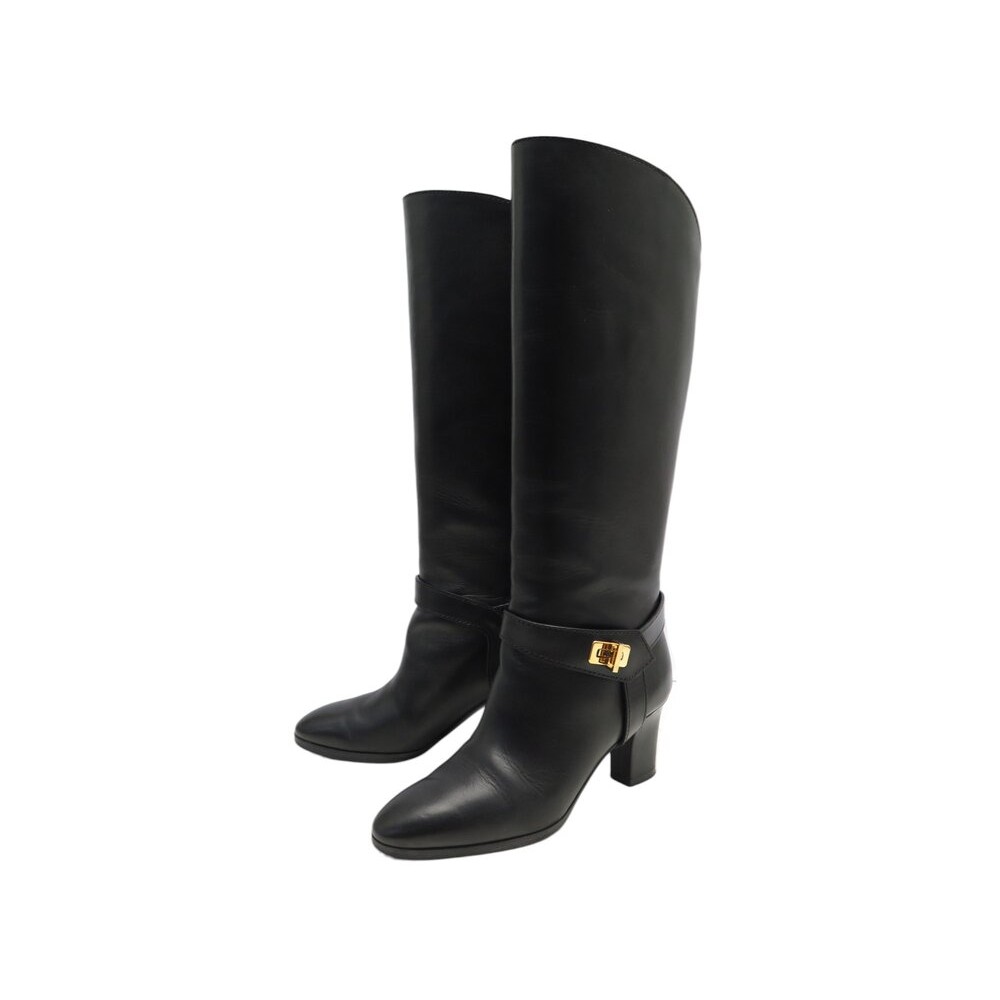 CHAUSSURES GIVENCHY BOTTES A TALONS EDEN 36 EN CUIR NOIR BOITE HIGH BOOTS 1395€