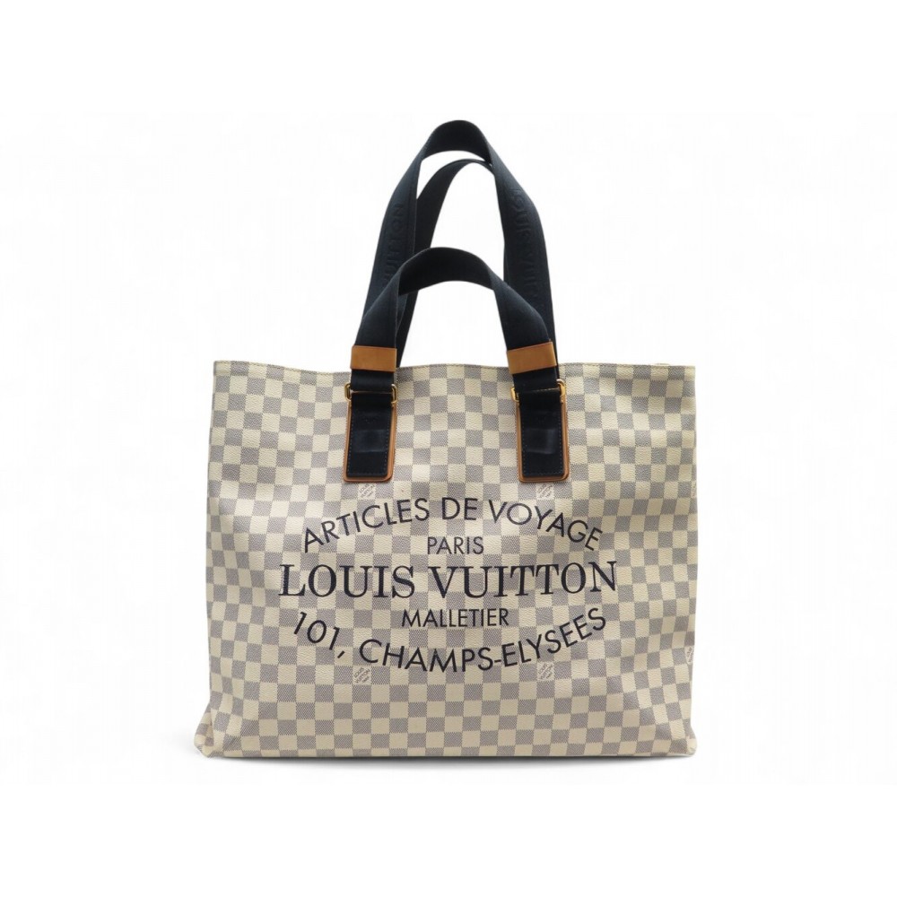 SAC VOYAGE A MAIN LOUIS VUITTON PLAN SOLEIL GM DAMIER AZUR CABAS TOTE BAG 1600€