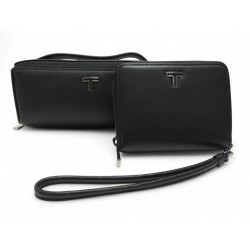 NEUF LOT ETUI A LUNETTES TUMI BELDEN + PORTEFEUILLE TROIS VOLETS CUIR NOIR 340€