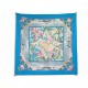 FOULARD HERMES TROPIQUES LAURENCE BOURTHOUMIEUX CARRE 90 SOIE BLEU SCARF 530€
