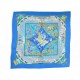 CHALE HERMES TROPIQUES BOURTHOUMIEUX CACHEMIRE ET SOIE BLEU SCARF SHAWL 1260€