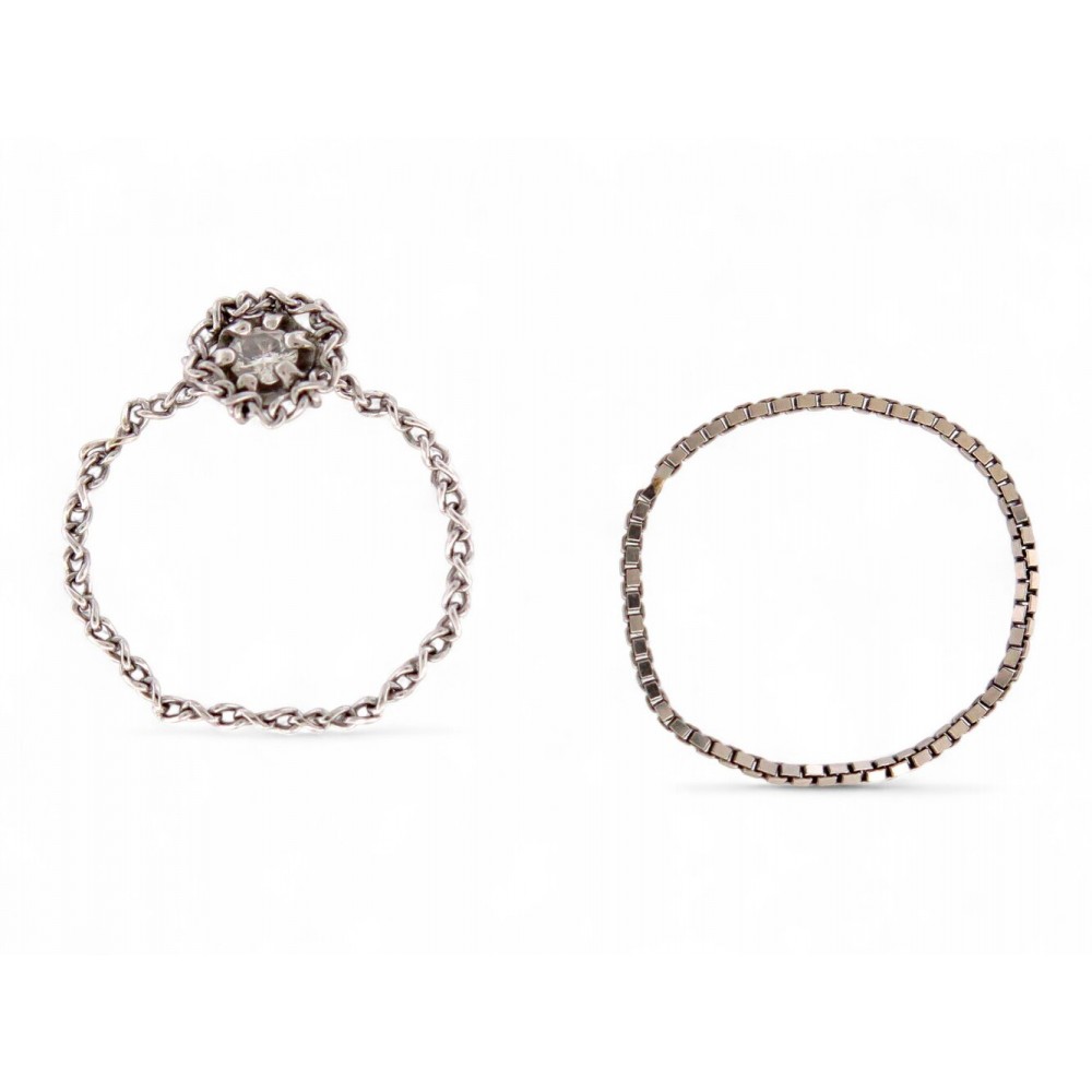 NEUF LOT 2 BAGUES ATELIER VM VIRTUOSA PLATINE T52 L'ESSENZIALE OR BLANC T55 440€