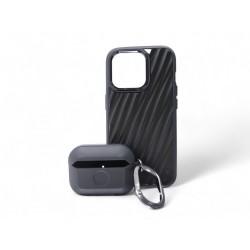 LOT COQUE TUMI IPHONE PRO 15 + ETUI AIRPODS PRO CASE CUIR 150904-T053 NOIR 255€