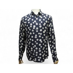 NEUF CHEMISE LOUIS VUITTON DES MONOGRAM S 46 EN SOIE NOIR SILK DICE SKIRT 1800€