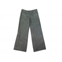 PANTALON CHANEL P26752 40 M GRIS EN TWEED SOIE LAINE ALPAGA TROUSERS PANTS 4800€