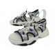 NEUF CHAUSSURES DIOR SANDALES D-CONNECT TOILE JOUY BLANC BLEU 38.5 SHOES 1190€