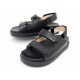 CHAUSSURES GUCCI 658813 SANDALES GG EN CUIR PERFORE NOIR 38 IT 39 FR SHOES 1100€