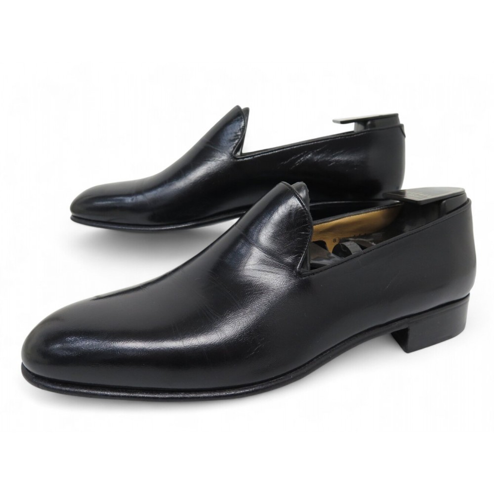 CHAUSSURES BERLUTI MOCASSINS ONE CUT 7359 8.5 42.5 CUIR NOIR LOAFERS SHOES 1850€