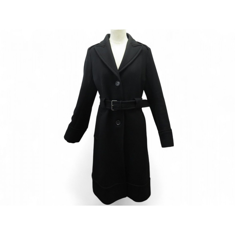 VINTAGE MANTEAU CELINE LAINE ET CACHEMIRE AVEC CEINTURE L 42 BLACK COAT 4300€