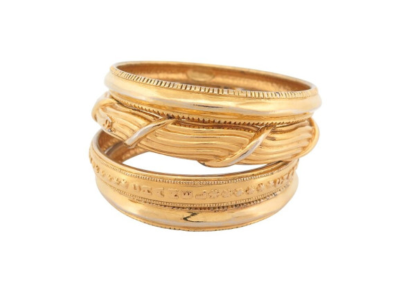  set de 4 bracelets chanel logo joncs 1990 de