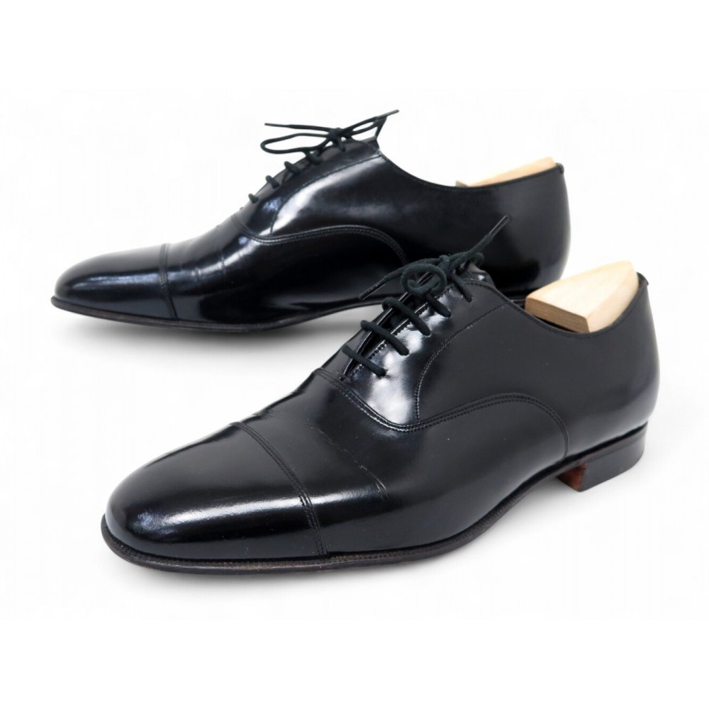CHAUSSURES CHURCH'S SACKVILLE RICHELIEU 8F 42 CUIR VERNIS NOIR EMBAUCHOIRS 1130€