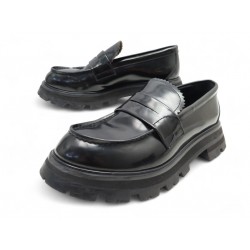 CHAUSSURES ALEXANDER MCQUEEN MOCASSINS WANDER LOAFERS 39 EN CUIR NOIR SHOES 990€