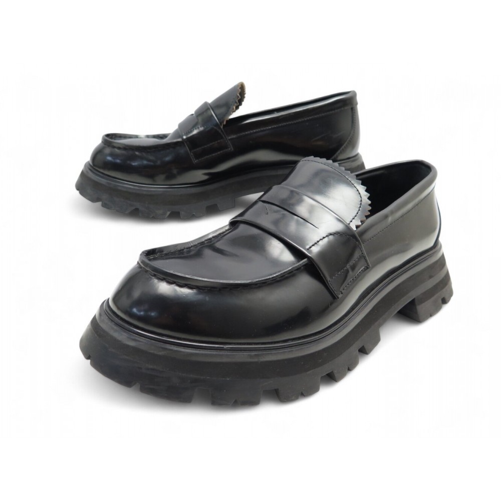 CHAUSSURES ALEXANDER MCQUEEN MOCASSINS WANDER LOAFERS 39 EN CUIR NOIR SHOES 990€