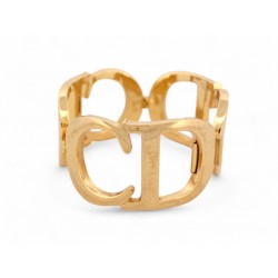 VINTAGE BRACELET CHRISTIAN DIOR MANCHETTE LOGO CD T17 EN METAL DORE BANGLE 650€