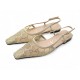 NEUF CHAUSSURES GUCCI GG 762374 CRYSTAL SLINGBACK BALLET FLAT BALLERINES 1390€