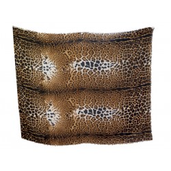 CHALE YVES SAINT LAURENT MOTIFS LEOPARD 180 CM EN SOIE & CACHEMIRE + BOITE SHAWL