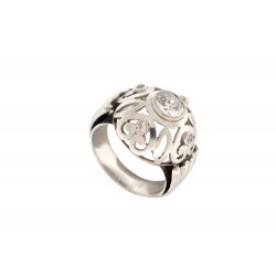 VINTAGE BAGUE STYLE ART DECO 5 DIAMANTS 0.95 CT T50 EN OR BLANC 18K 10.3GR RING
