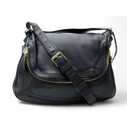 SAC A MAIN TOM FORD JENNIFER CUIR LISSE NOIR M BANDOULIERE BLACK HAND BAG 2490€