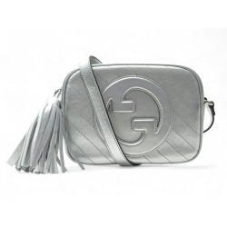 NEUF SAC A MAIN GUCCI BLONDIE CAMERA EN CUIR ARGENTE GG SOHO SHOULDER BAG 1600€