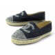 CHAUSSURES CHANEL ESPADRILLES G29762 LOGO CC 40 EN FEUTRE BLEU POCHON SHOES 800€