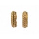 VINTAGE BOUCLES D'OREILLES CHANEL 1990 A CLIPS MOTIF EPIS DORE GOLDEN EARRINGS