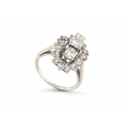 BAGUE MARQUISE SERTIE DE 19 DIAMANTS 1.36CT T52 EN OR BLANC 18K 5.4GR GOLD RING