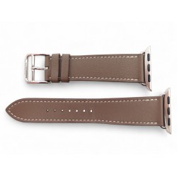 NEUF BRACELET HERMES APPLE WATCH SIMPLE TOUR 42MM CUIR SWIFT ETOUPE BANGLE 439€