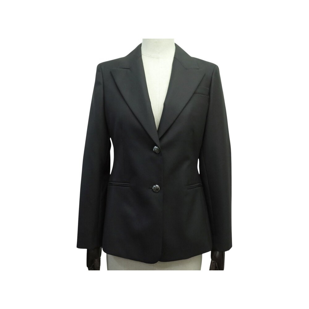 NEUF VESTE CHRISTIAN DIOR BAR 1U1V05A1803 36 S LAINE NOIRE NEW BLACK SUIT 3800€