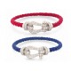 BRACELET FRED FORCE 10 GM OB0050 T15 OR BLANC 18K DIAMANTS 0.9CT 2 CABLES 11370€