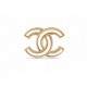 NEUF BROCHE CHANEL LOGO CC NACRE 2022 METAL DORE GOLD PEARL BROOCH + BOITE 750€