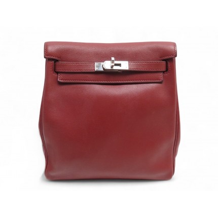 VINTAGE SAC A DOS HERMES KELLY ADO PM EN CUIR SWIFT ROUGE BRIQUE BACKPACK BAG