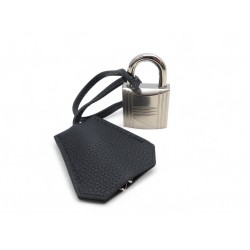 NEUF TIRETTE AVEC CLOCHETTE HERMES BIRKIN HAUT A COURROIE GRAINE NOIR CADENAS