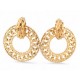VINTAGE BOUCLES D'OREILLES CHANEL CREOLES 1990 ANNEAUX CHAINE GOURMETTE EARRINGS