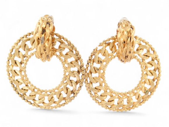  boucles d'oreilles chanel creoles 1990 anneaux