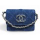NEUF SAC A MAIN CHANEL WALLET ON CHAIN 19 DENIM MATELASSE PURSE HAND BAG 3000€