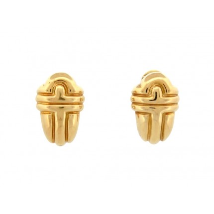 BOUCLES D'OREILLES BULGARI PARENTESI OR JAUNE 18K 16.3 GR GOLD EARRINGS 3800€