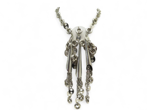 collier paco rabanne 42cm en metal pastilles