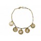 VINTAGE COLLIER PACO RABANNE RAS DU COU BRELOQUES EN METAL DORE CHOKER NECKLACE
